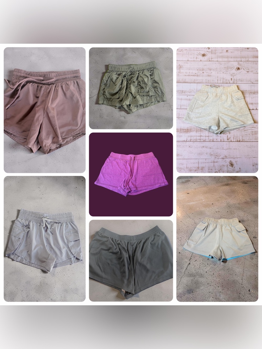Bundle of 7. Women’s Casual Elastic-Waist Shorts in Multiple Colors